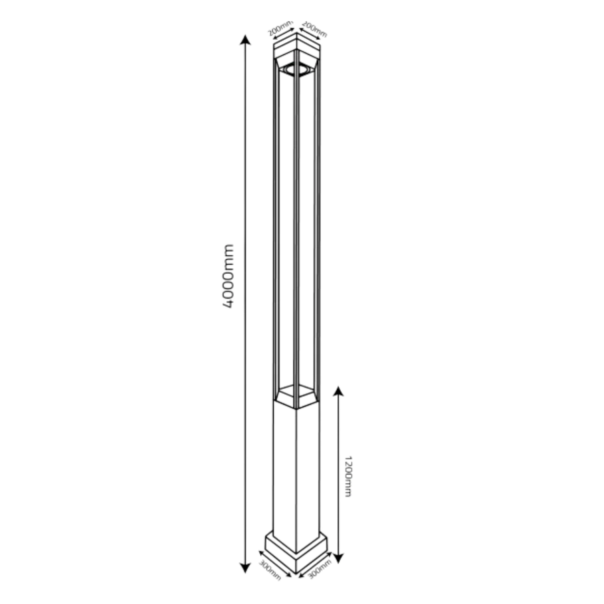 Ultralight Outdoor Led Pole Light 50W 4Meter (AWS-323) - Image 6